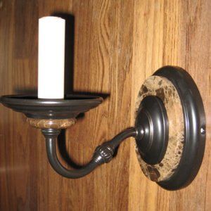 NWT Vintage Restoration Hardware Sconce & Shade Wall Light Marble Etoile Bronze